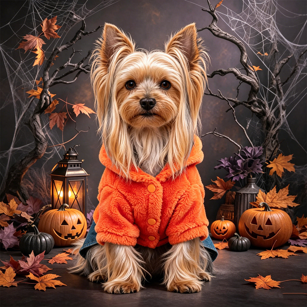 Cute Halloween Pumpkin Hoodie for Small Dogs and Cats, Pet Clothing Pet Apparel for Small Pets