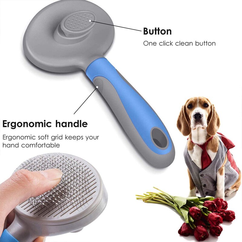Pet Grooming Slicker Brush - Deshedding Comb for Dogs & Cats