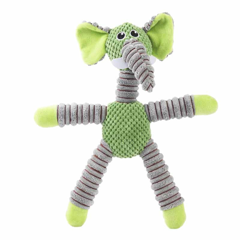 Plush Animal Sound Toy for Pets - Elephant, Bear & Pig Squeaky Toys