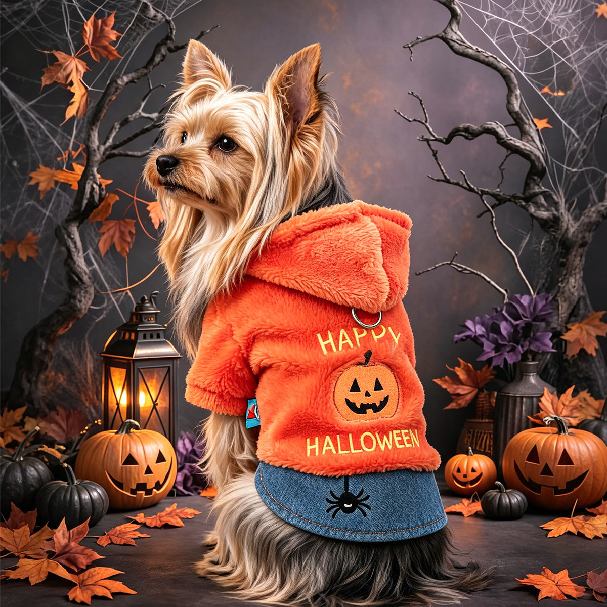 Cute Halloween Pumpkin Hoodie for Small Dogs and Cats, Pet Clothing Pet Apparel for Small Pets