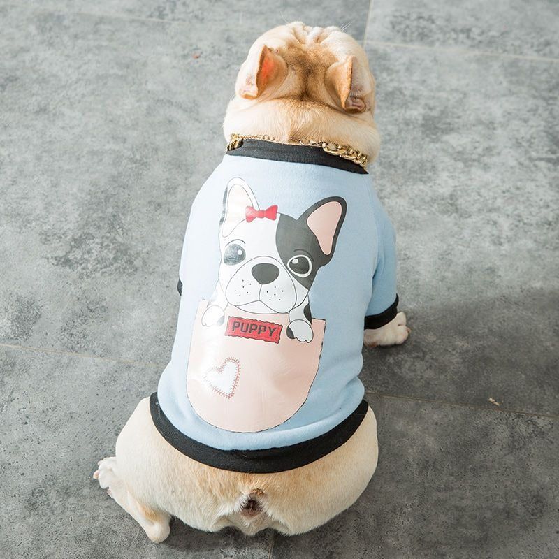 Bulldog & Small Dog Autumn Winter Jacket - Badge Design