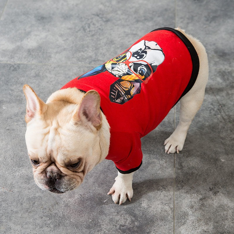Bulldog & Small Dog Autumn Winter Jacket - Badge Design