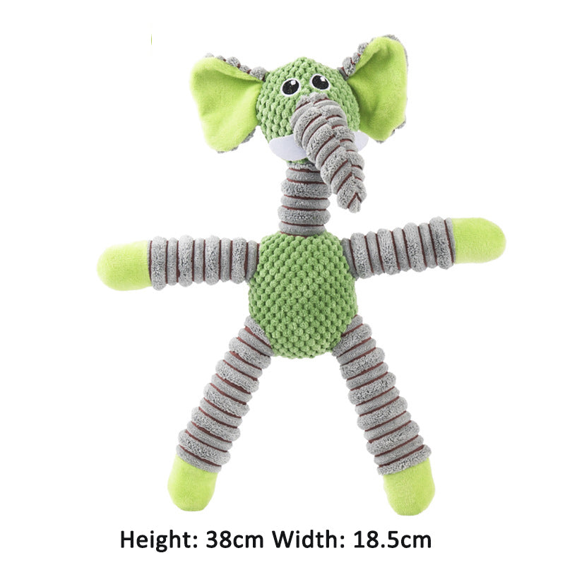Plush Animal Sound Toy for Pets - Elephant, Bear & Pig Squeaky Toys