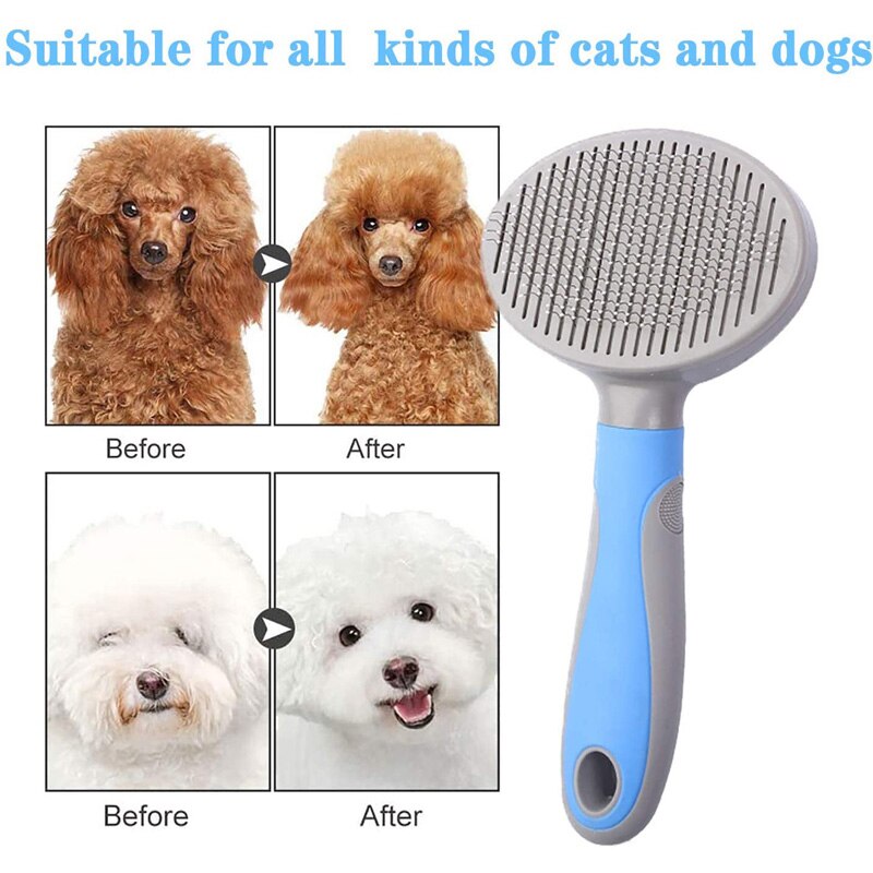 Pet Grooming Slicker Brush - Deshedding Comb for Dogs & Cats