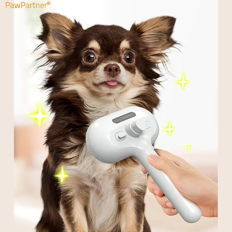 PawPartner Self-Cleaning Pet Comb - Built-In Mist Humidifier for Dogs & Cats