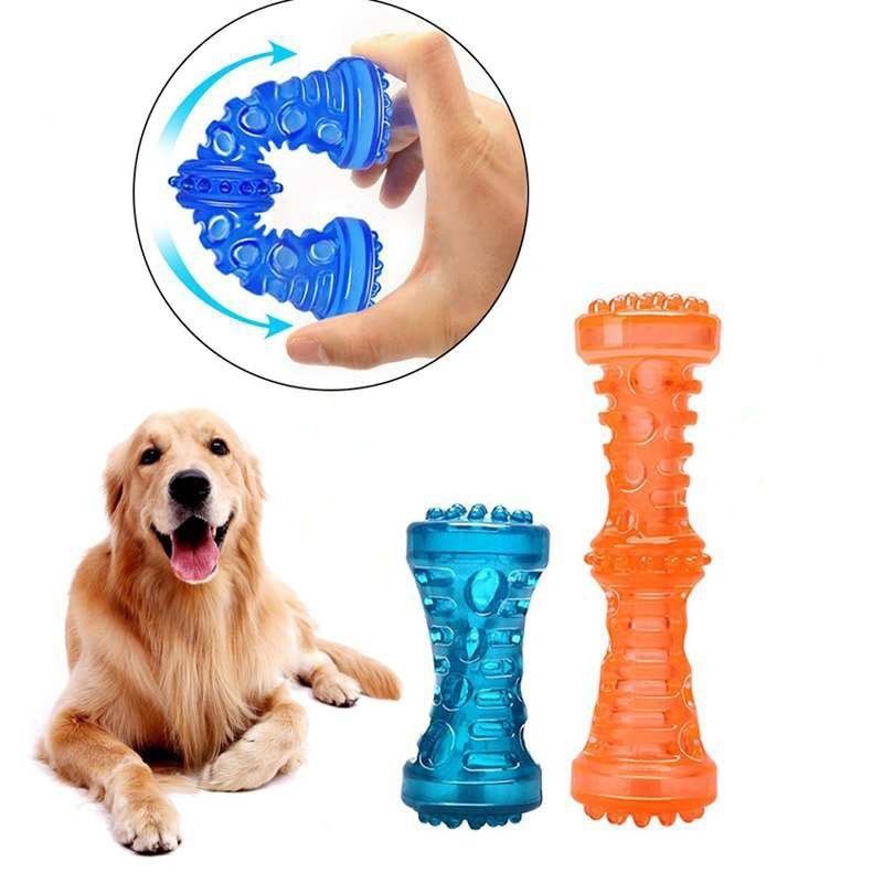 Large Dog Rubber Bone Toy - Bite-Resistant Teeth Cleaning Chew
