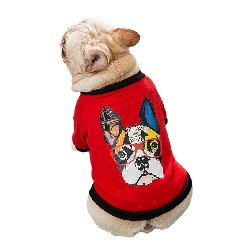 Bulldog & Small Dog Autumn Winter Jacket - Badge Design