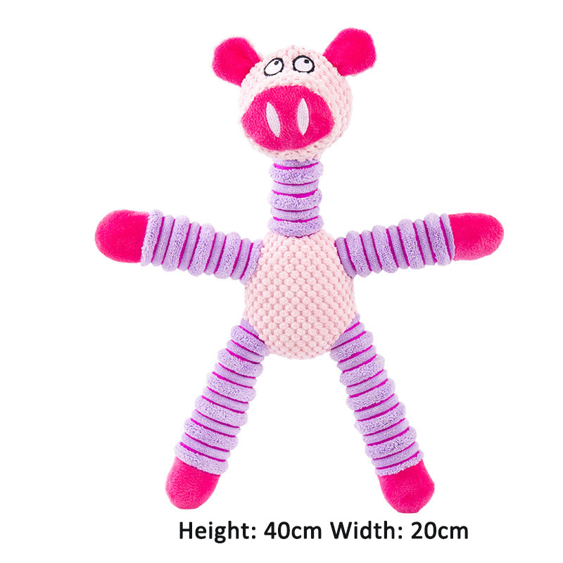 Plush Animal Sound Toy for Pets - Elephant, Bear & Pig Squeaky Toys