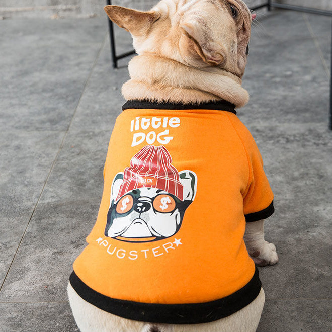 Bulldog & Small Dog Autumn Winter Jacket - Badge Design