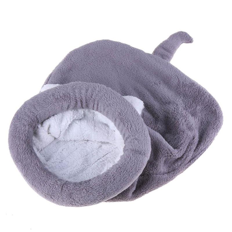 Coral Fleece Pet Sleeping Bag - Warm Kennel Bed for Cats & Small Dogs
