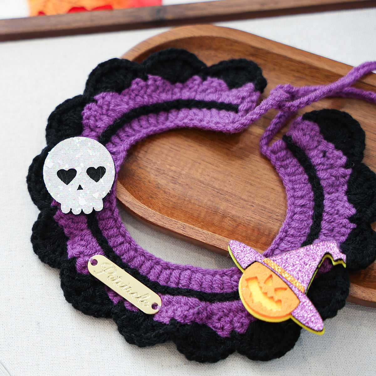 Pet Cat Dog Bandana with Halloween Elements Decorative Scarf for Pets, Halloween Pet Collar Accessory
