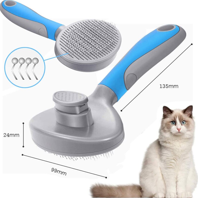 Pet Grooming Slicker Brush - Deshedding Comb for Dogs & Cats