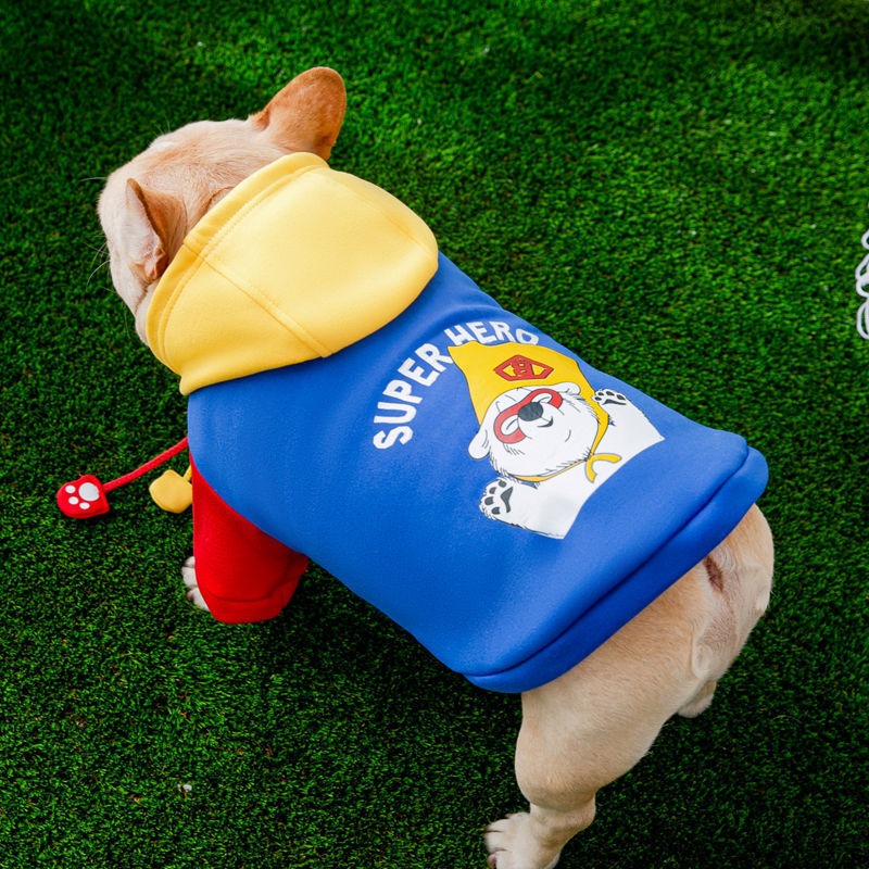 Bulldog & Small Dog Autumn Winter Jacket - Badge Design