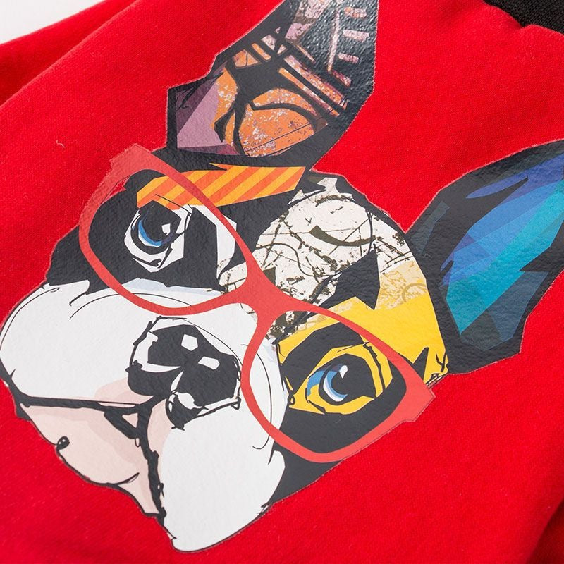 Bulldog & Small Dog Autumn Winter Jacket - Badge Design