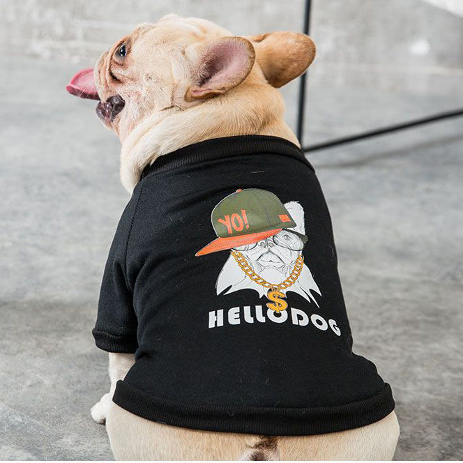 Bulldog & Small Dog Autumn Winter Jacket - Badge Design