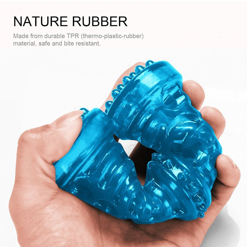 Large Dog Rubber Bone Toy - Bite-Resistant Teeth Cleaning Chew