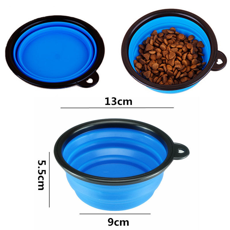 Portable Folding Pet Bowl - Silicone Dog Food & Water Basin