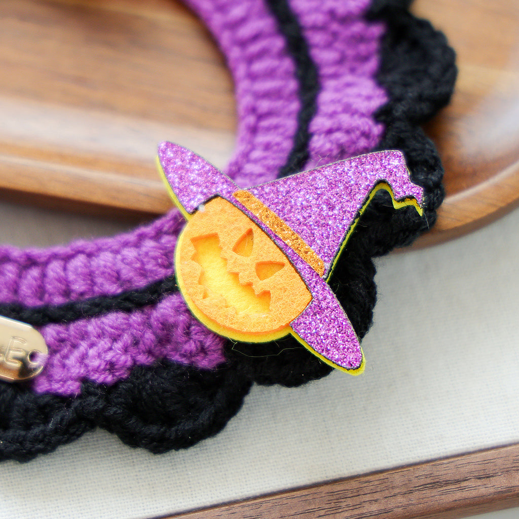 Pet Cat Dog Bandana with Halloween Elements Decorative Scarf for Pets, Halloween Pet Collar Accessory