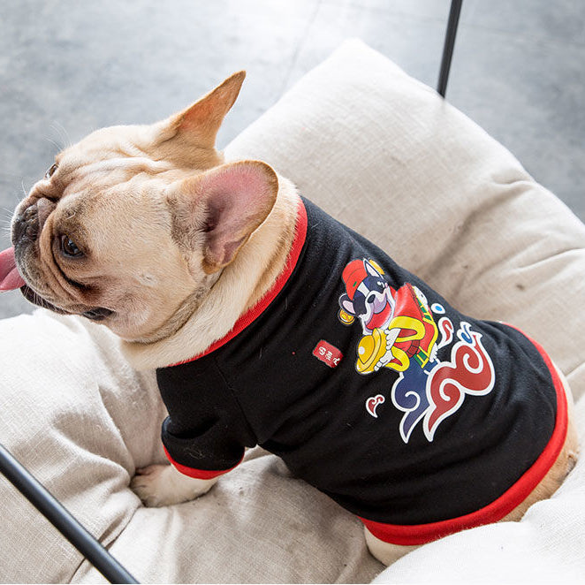 Bulldog & Small Dog Autumn Winter Jacket - Badge Design