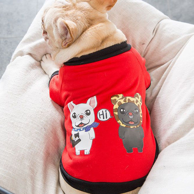 Bulldog & Small Dog Autumn Winter Jacket - Badge Design
