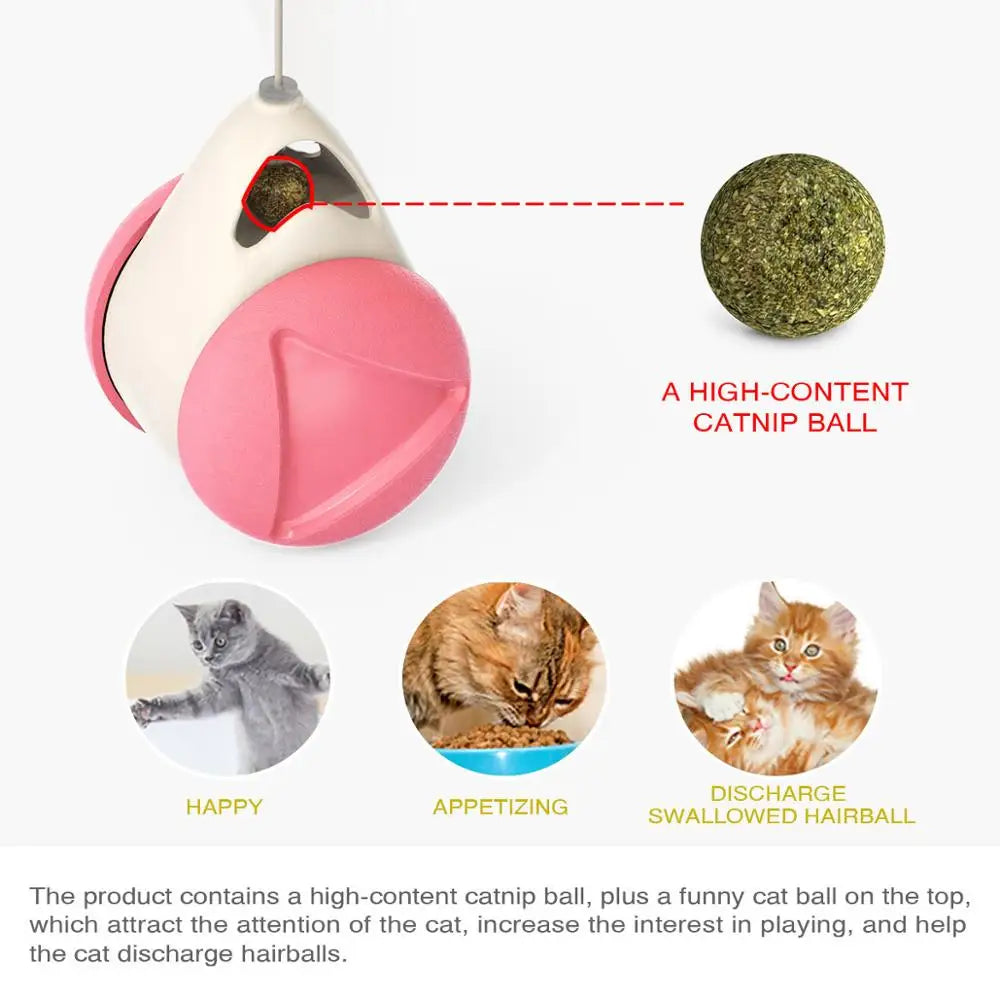 Cat Feather Ball Toy - Interactive Automatic Tease Stick
