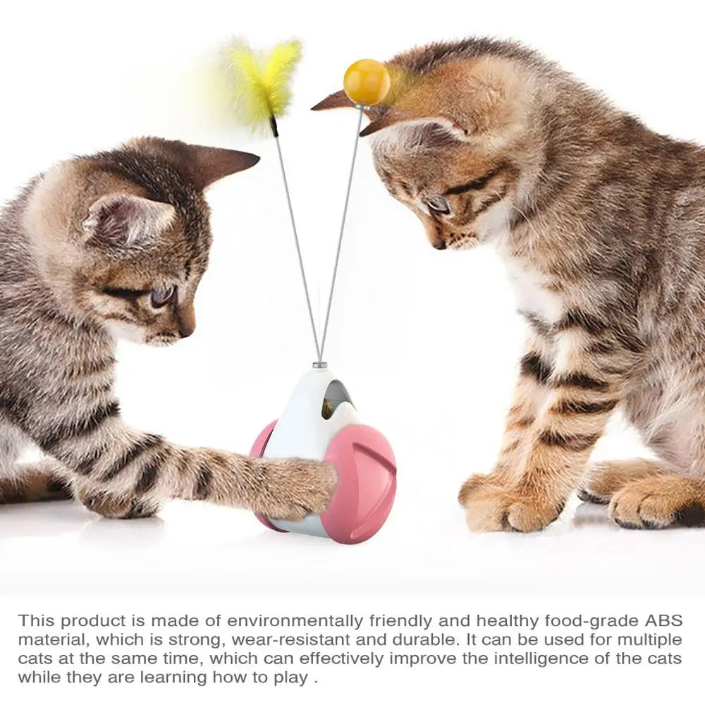 Cat Feather Ball Toy - Interactive Automatic Tease Stick