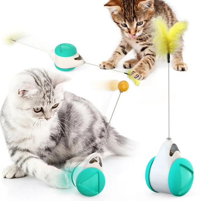Cat Feather Ball Toy - Interactive Automatic Tease Stick