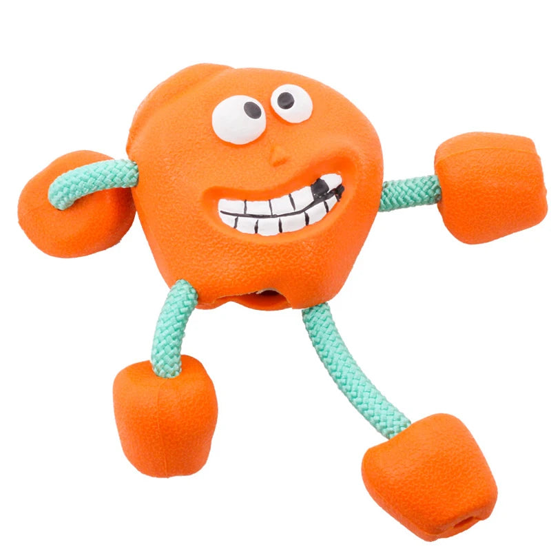 Smile Dog Rubber Ball Toy - Molar Teeth Chew for Large & Medium Dogs