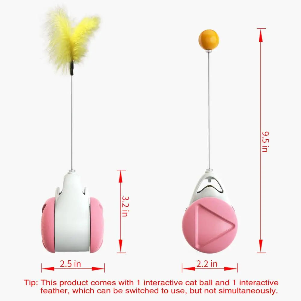 Cat Feather Ball Toy - Interactive Automatic Tease Stick